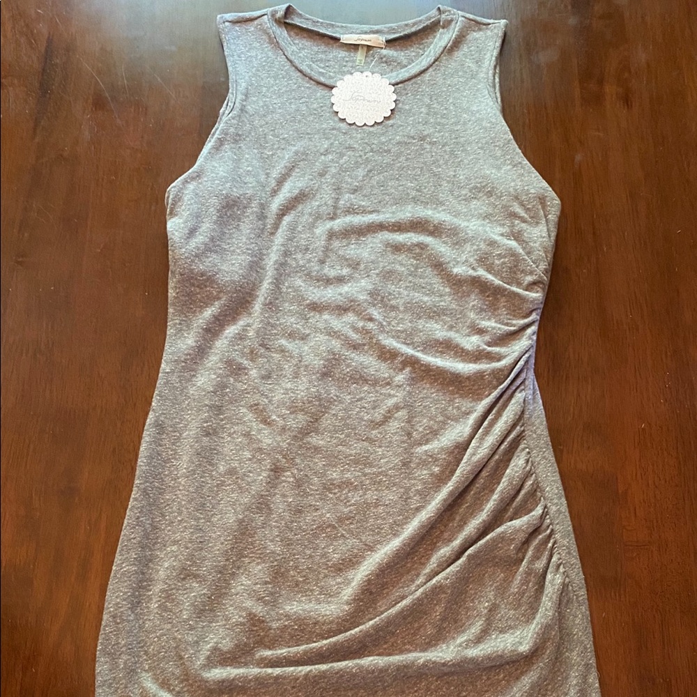 Gray Sleeveless Cotton Dress